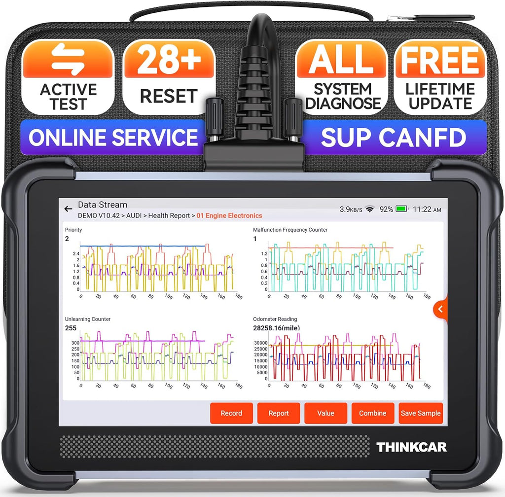 THINKCAR Bidirectional Scan Tool, Thinkscan 672 All System OBD2 Scanner Diagnostic Tool, 28 Reset,Scanner for Car with Active Test, FCA Autoauth,CANFD, Free Lifetime Upgrade,Automotive Diagnostic Tool