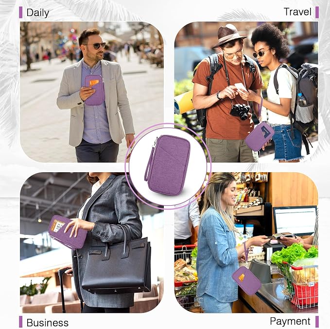 Passport Holder Family, Women Rfid Blocking Passport Wallet, Travel Essentials - Image 5