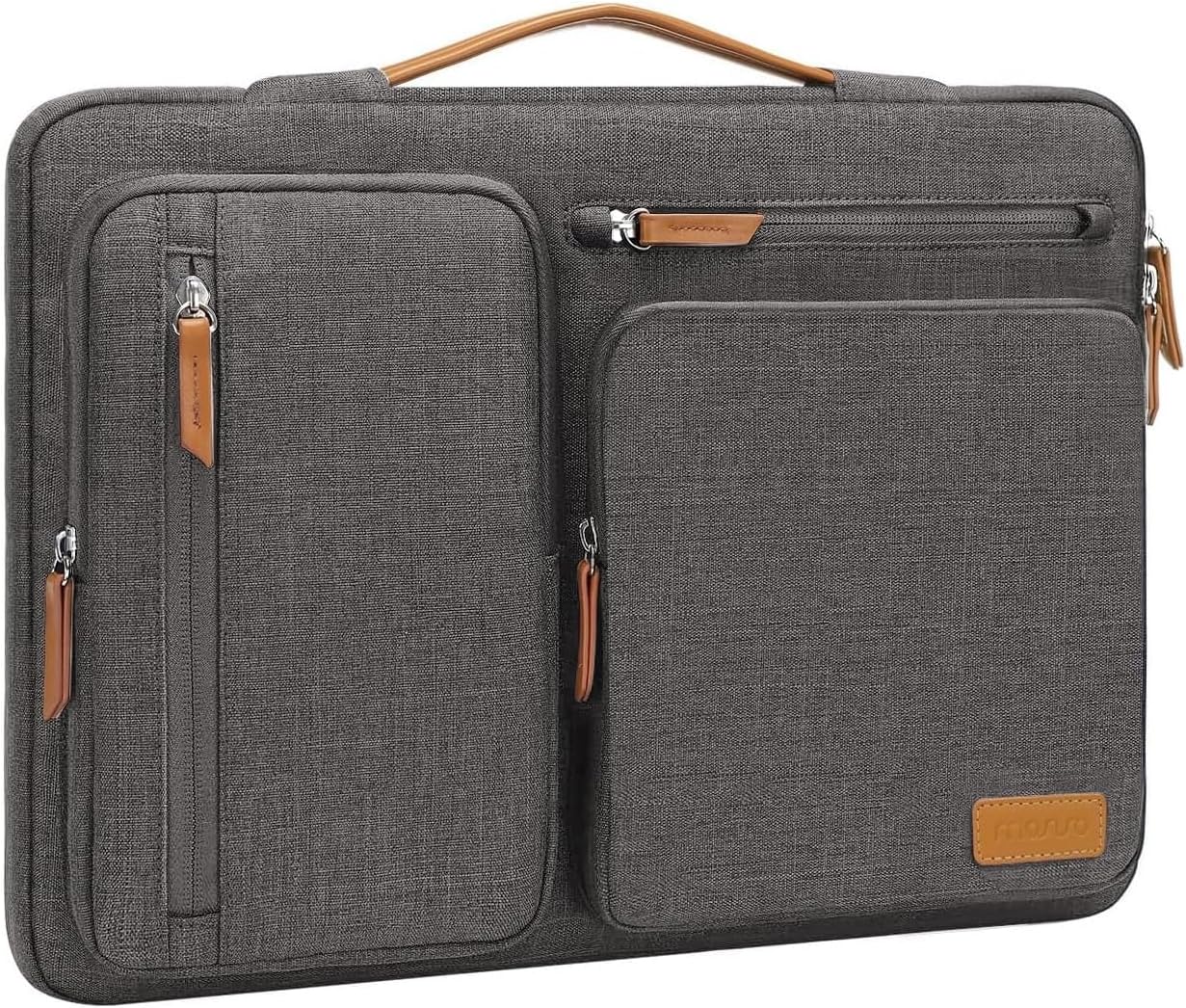 MOSISO 360 Protective Laptop Case 13 inch, 13 inch Laptop Sleeve Compatible with MacBook Air M4 M3 M2 M1 2025-2018/Pro M2 M1 2025-2016, Side Open Carrying Case with 4 Zipper Pockets&Handle, Taupe Gray
