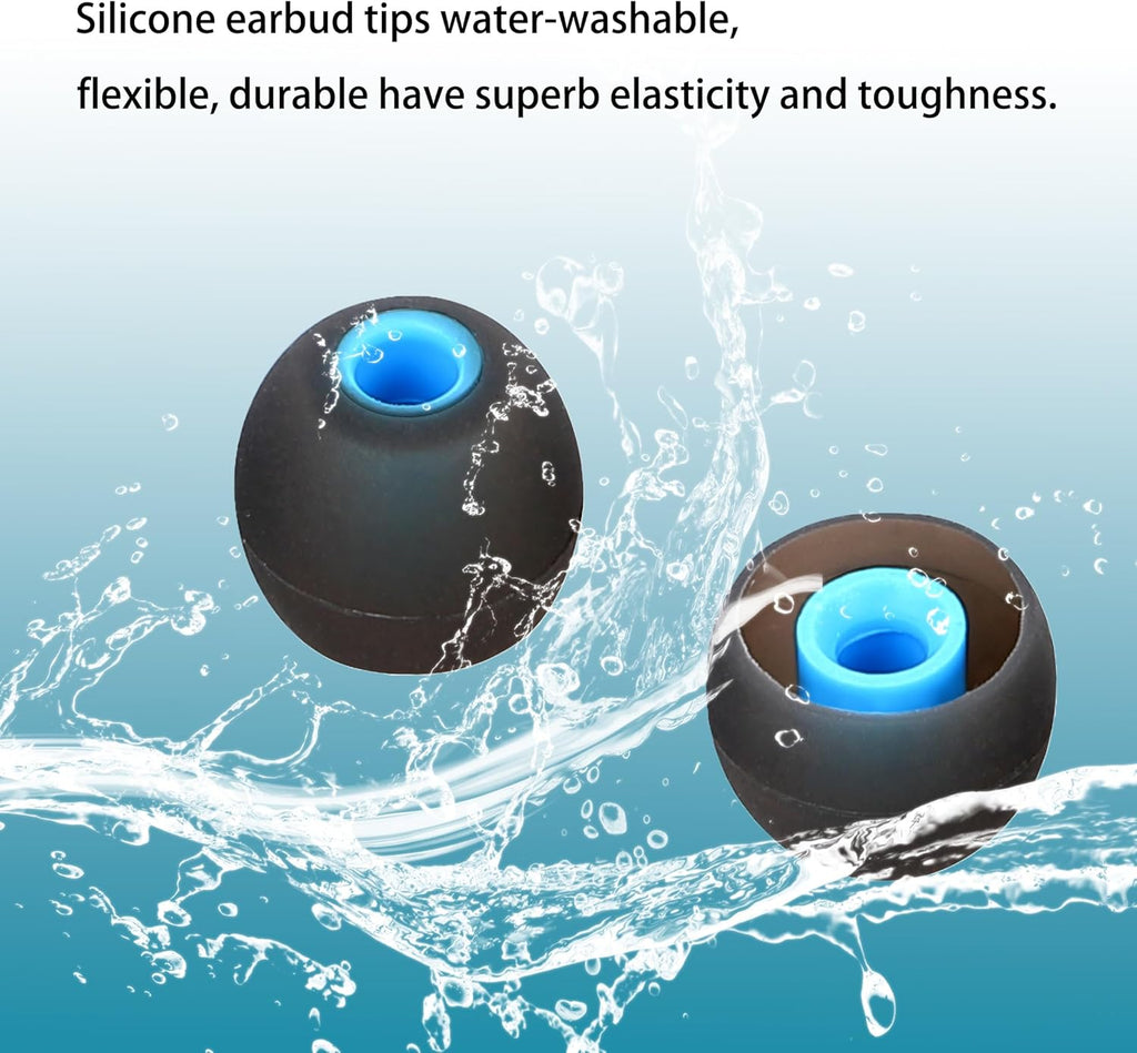 Silicone Earbud Tips Replacement - Fit Most Earbuds (Inner Hole 3.8mm - 5.1mm) - 9 Pairs S M L