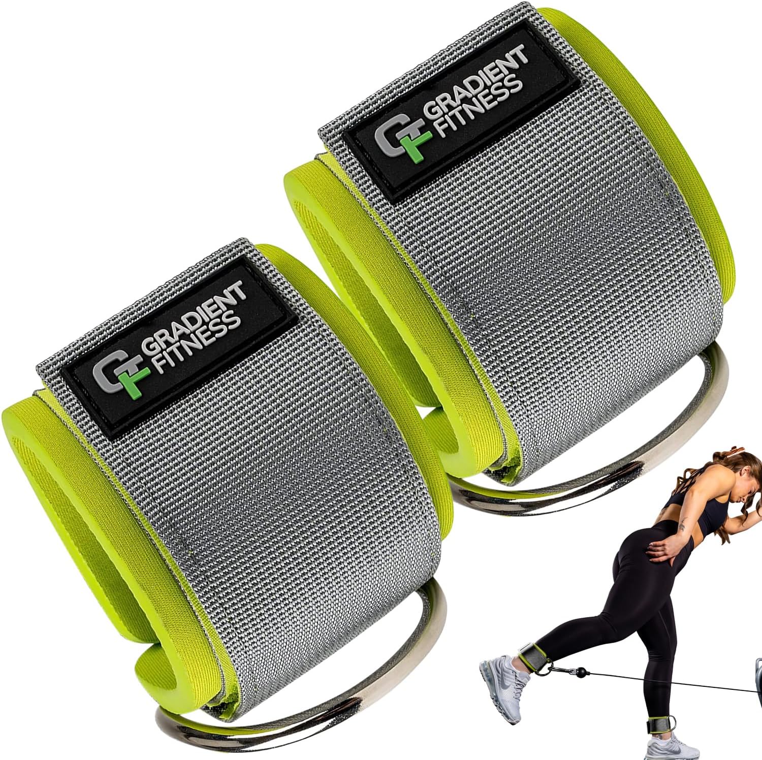 Gradient Fitness Ankle Straps (2 Pack) | Ankle Strap for Cable Machine, Ankle Bands for Working Out, Cable Ankle Strap