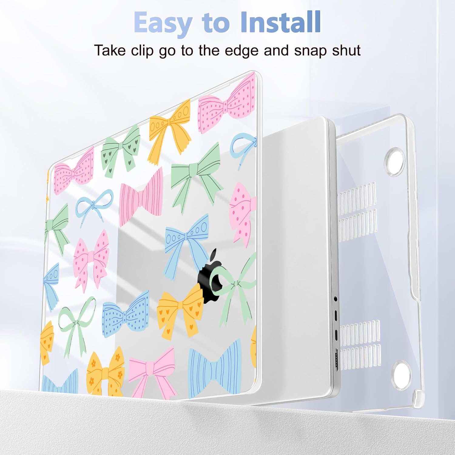 for MacBook Pro 16 inch Case 2021 2022 2023 2024 Release A3186 A3403 M4 A2991 M3 A2780 M2 A2485 M1 Pro/Max, Hard Shell Case with Screen Protector & Keyboard Cover, Colorful Bow