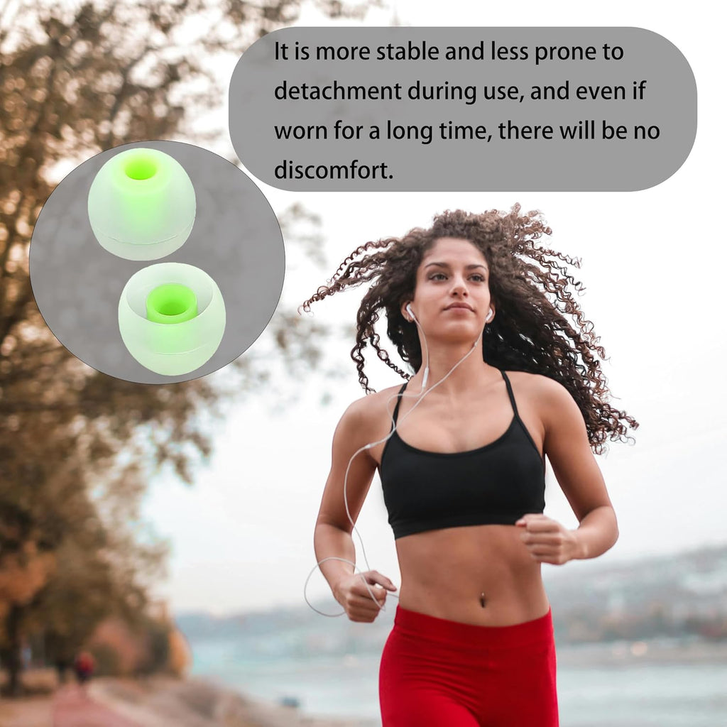 Silicone Earbud Tips - Fit Most In-Ear Earbuds (Inner Hole 3.8mm - 5.1mm) - 9 Pairs S M L