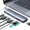 USB C Adapter HDMI Multiport Hub for MacBook Pro/Air M1-M3, 13"-16", 2018-2024: 3 USB A 3.0, SD TF Card Reader, Audio