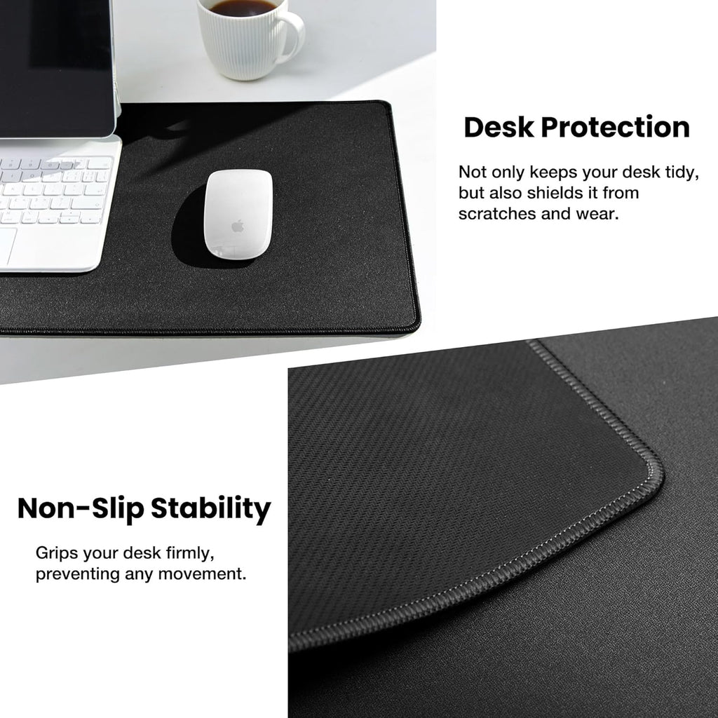 ALOANES Waterproof Mouse Pad with Durable Stitched Edge, Large Gaming Keyboard Pad, Non-Slip Rubber Base Mouse Mat, Extended Desk pad for Gamer, Office & Home, Black Mousepad 31.5''x 15.7''x 0.12''