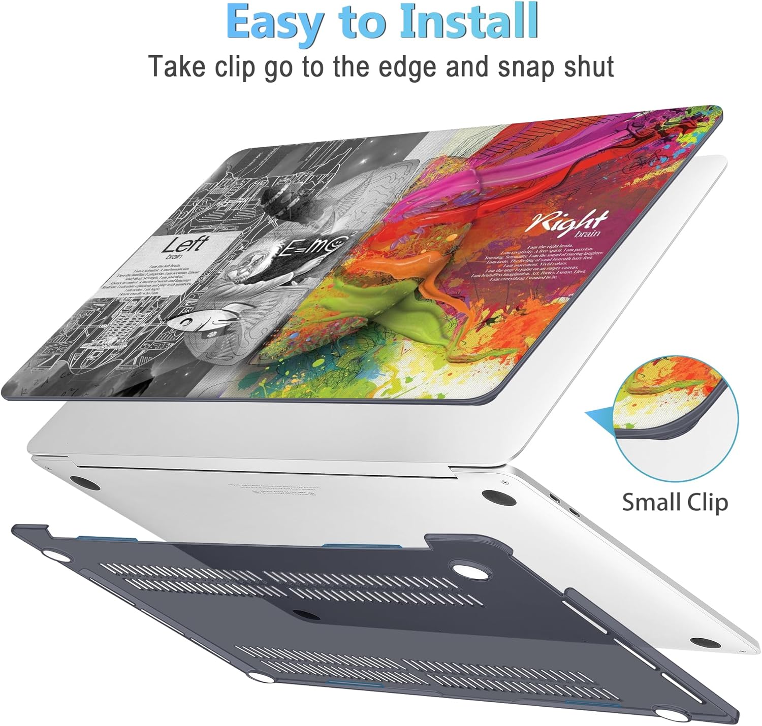 Mektron 16 inch Laptop Case, for MacBook Pro 16 inch Cover A2141 2020 2019 with Touch bar & Touch ID, Soft Touch Hard Shell Case w/Keyboard Skin Screen Protector Dust Plug, Wonderful Brain