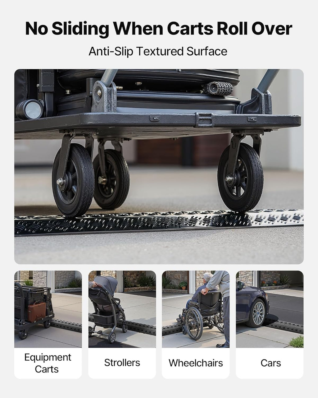 VEVOR 2 Pack Drop Over Cable Cover, 2 Channel Heavy Duty Cable Hose Protector Ramp, 38.3'' Floor Cord Cover, 17,500 lbs/Axle Load Capacity, for Traffic Areas, Indoor, Outdoor, Home, Office, Warehouse