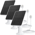 Solar Panel Charger Compatible with Ultra/Ultra 2/Pro 3/Pro 4/Pro 3 Floodlight Security Camera, 5V 4W Solar Panels Charging IP65 Weatherproof w/ 9.8ft Charging Cable Adjustable Wall Mount, 3 Pack