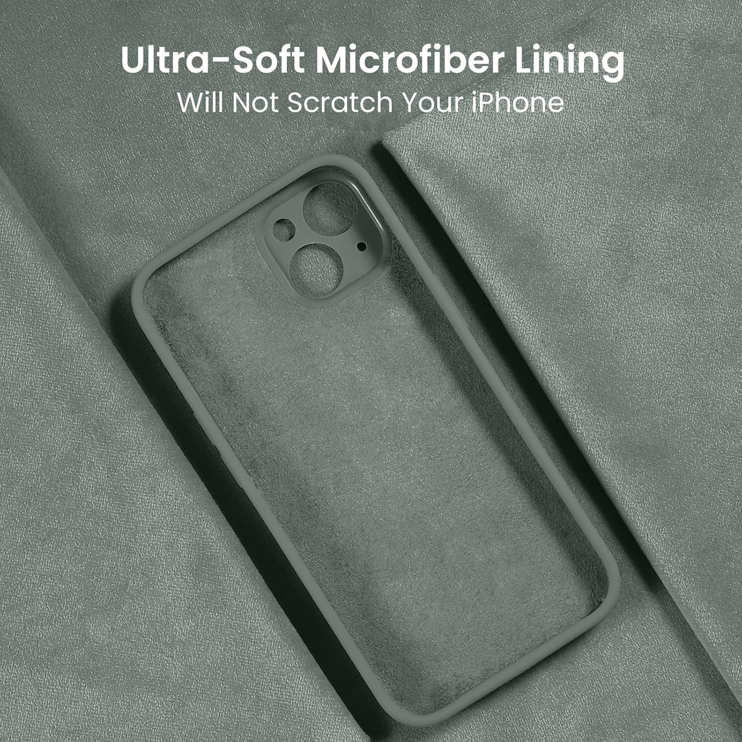 FireNova Designed for iPhone 15 Case, Silicone Upgraded [Camera Protection] Phone Case with [2 Screen Protectors], Soft Anti-Scratch Microfiber Lining Inside, 6.1 inch, Calke Green