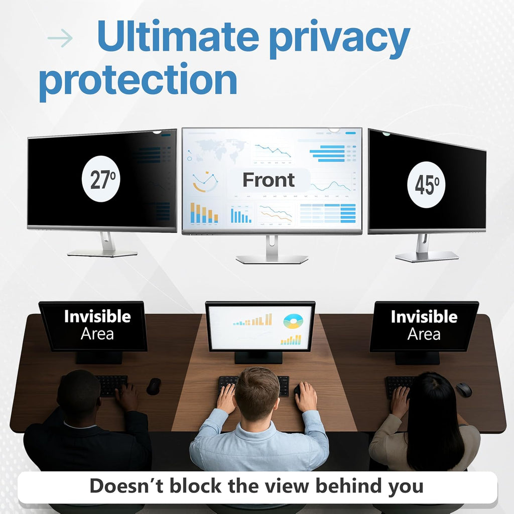 VINTEZ 34 Inch 21:9 Privacy Screen for Computer Monitor and Laptop - Anti Glare Protector Film Blue Light Filter Eye Protection - Computer Screen Privacy Shield, [1 Pack]