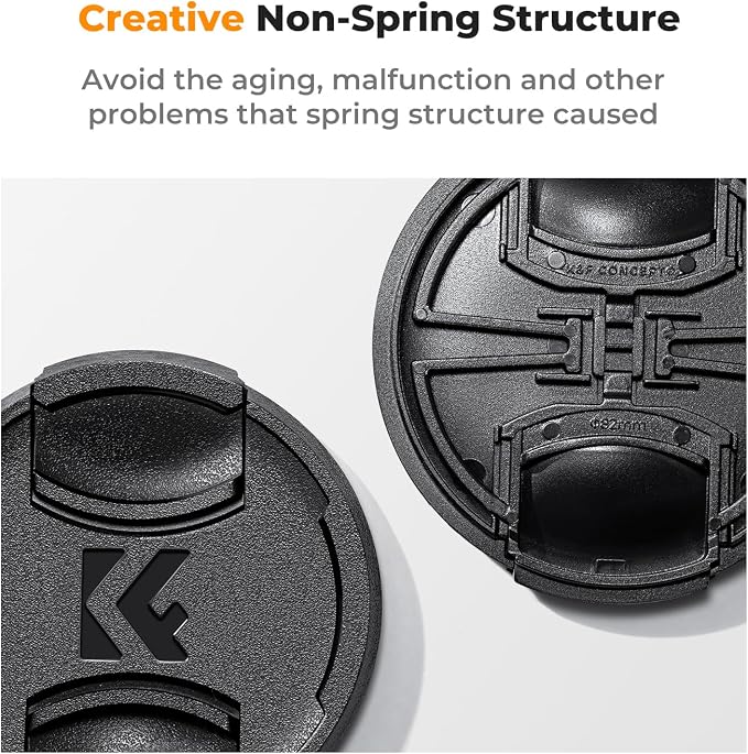 K&F Concept 43mm Lens Cap, 9-in-1 Center Pinch Lens Cover + Anti-Loss Keeper - Image 3