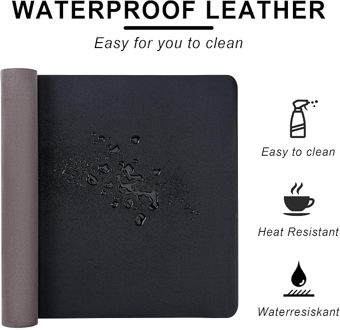 CADONO Leather Desk Pad Protector, Non-Slip PU Leather Large Mouse Pad - Image 2