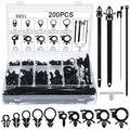 200pcs Car Wire Loom Routing Clips Push Mount Cable Tie Assortment 15 Sizes Car Harness Routing Clips Universal Wiring Harness Clip Replacement Parts for Automotive