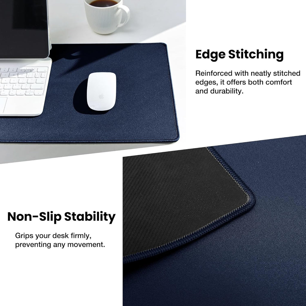 ALOANES Waterproof Mouse Pad with Durable Stitched Edge, Large Gaming Keyboard Pad, Non-Slip Rubber Base Mouse Mat, Desk pad for Gamer, Office & Home, Dark Blue Mousepad 27.6''x11.8''x0.12''