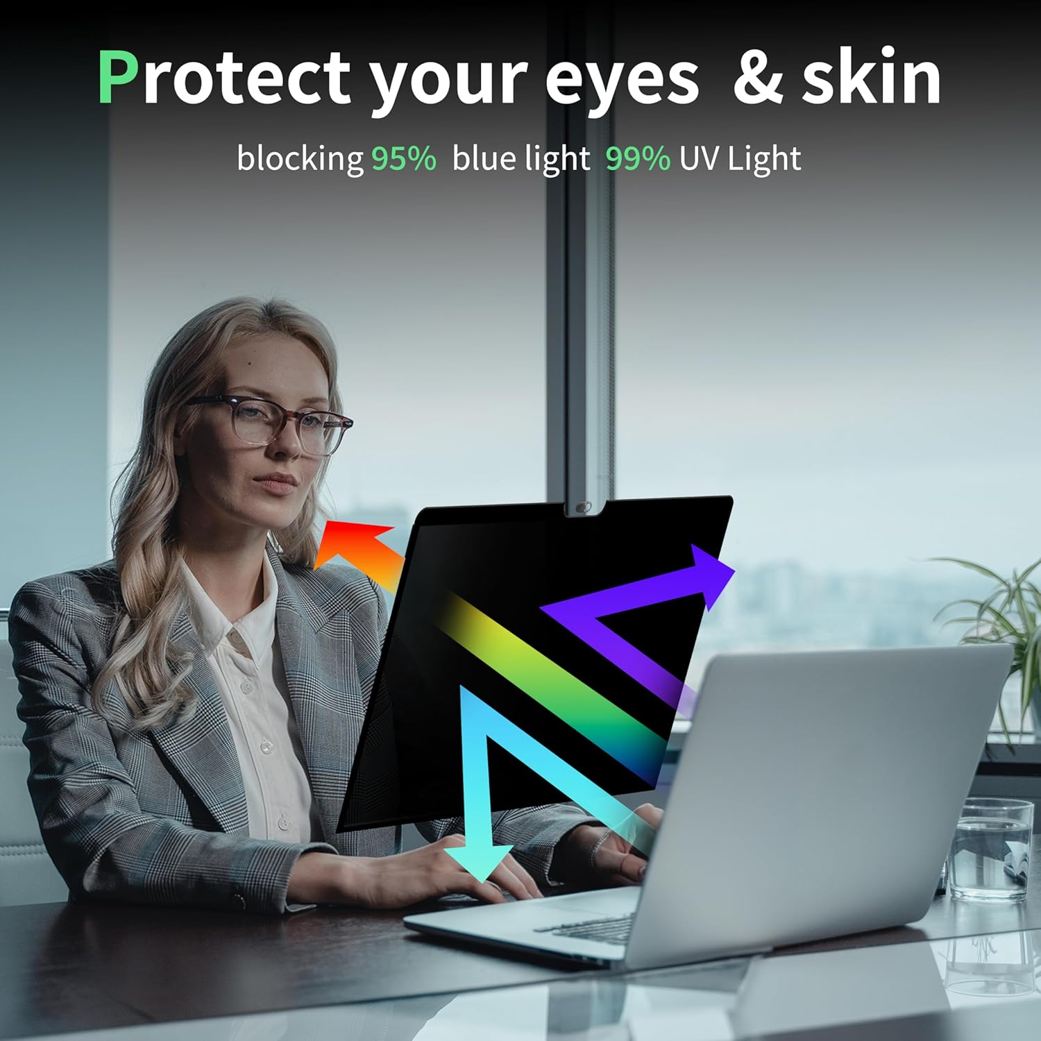 Privacy Screen for MacBook Air 13 Inch M1(2018-2021)& Mac Pro 13In M1/M2(2016-2022),Anti Blue Light Glare Filter Removable, Bubble-Free Monitor Shield Black Laptop Film With Camera Cover