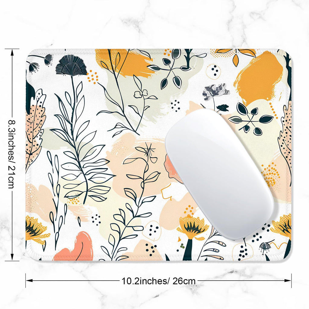 ITNRSIIET Mouse Pad with Stitched Edge Premium Textured Smooth Precise Operation Waterproof Washable Non-Slip Rubber Base Desktop Protection Mat, 10.2×8.3×0.12 inches, Beautiful Flowers