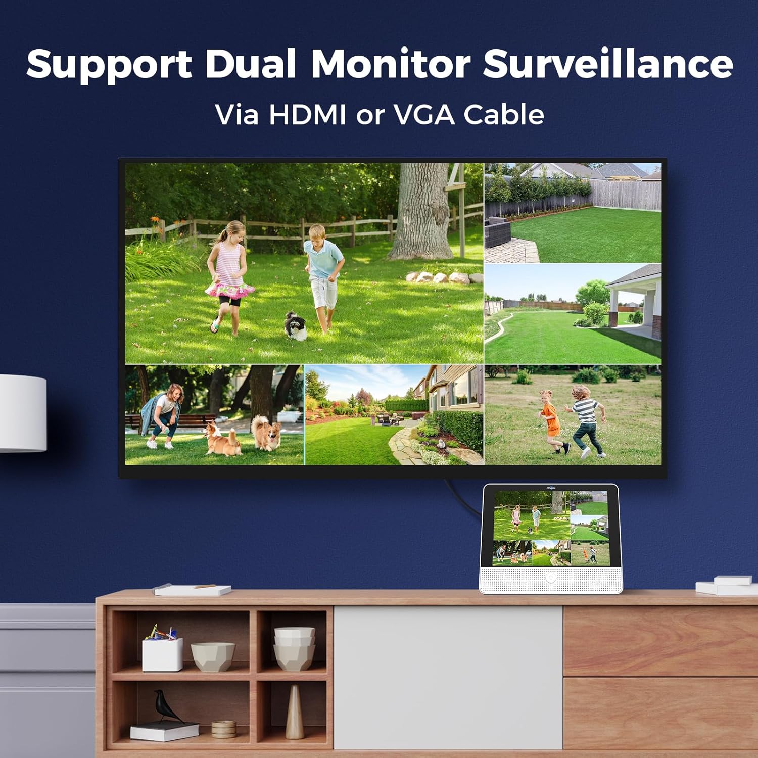 【12’’ Monitor + Human Tracking】Hiseeu 4K PoE Security Camera System, 6Pcs 5MP PoE PTZ Security Cameras, All-in-One Monitor, 2-Way Audio, Remote Access, 8MP 16 Channel P oE NVR, Home CCTV Surveillance