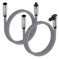 Optical Extension Fiber Digital Cable Adapter 2 Feet（2 Pack）, 90 Degree Right Angle & Straight Male to Female Coupler, Toslink Audio Cable, Nylon Braided for Home Theater, Soundbar, TV and More