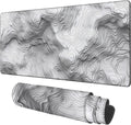 Large Mouse Pad Wave Lines Gaming Desk Pad Computer Keyboard Non-Slip Waterproof Mouse Mat with Rubber Base and Stitched Edges Entertainment Office Writing Desk Mat 35.4 x 15.7 Inches