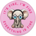 ITNRSIIET Round Mouse Pad with Stitched Edge Premium-Textured Waterproof Non-Slip Rubber Base Desktop Protection Mat Diameter 8.7 inches, Pink Pretty Elephant