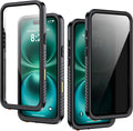 for iPhone 16 Plus Case Waterproof, Built-in Privacy Screen & HD Screen Double Front Frame [IP68 Underwater] Shockproof Dustproof Full Body Protection iPhone 16 Plus Phone Case Black