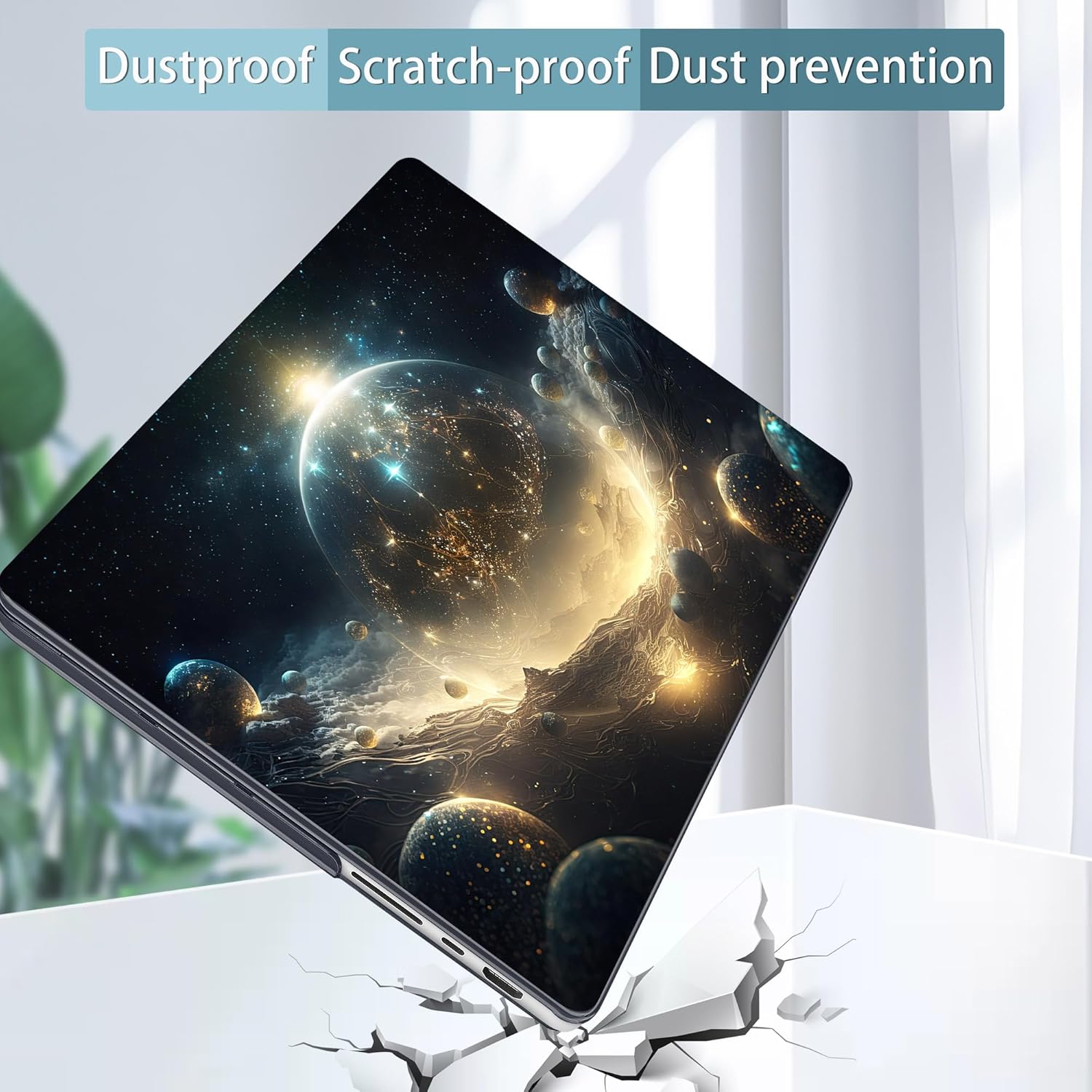 Tuiklol for M4 MacBook Pro 14 Inch Case 2024-2021 Release A3112 A3401 A3185/M3 A2918 A2992/M2 A2779/M1 A2442 Pro/Max Chip,Hard Shell Case with Screen Protector for Touch ID, Birth of Galaxy