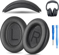 Replacement QC Ear Pad and Headband Pad Kit Cushion. Compatible with Bose QuietComfort (2023) QC45 QCSE QC35 II Wireless Noise Cancelling Headphones (Black) Easy DIY Fit