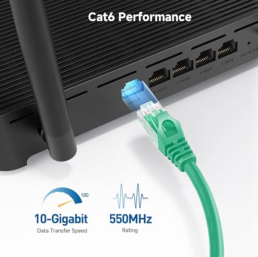 Cable Matters 10Gbps 5-Pack Snagless Short Cat 6 Ethernet Cable - 1ft - Image 3