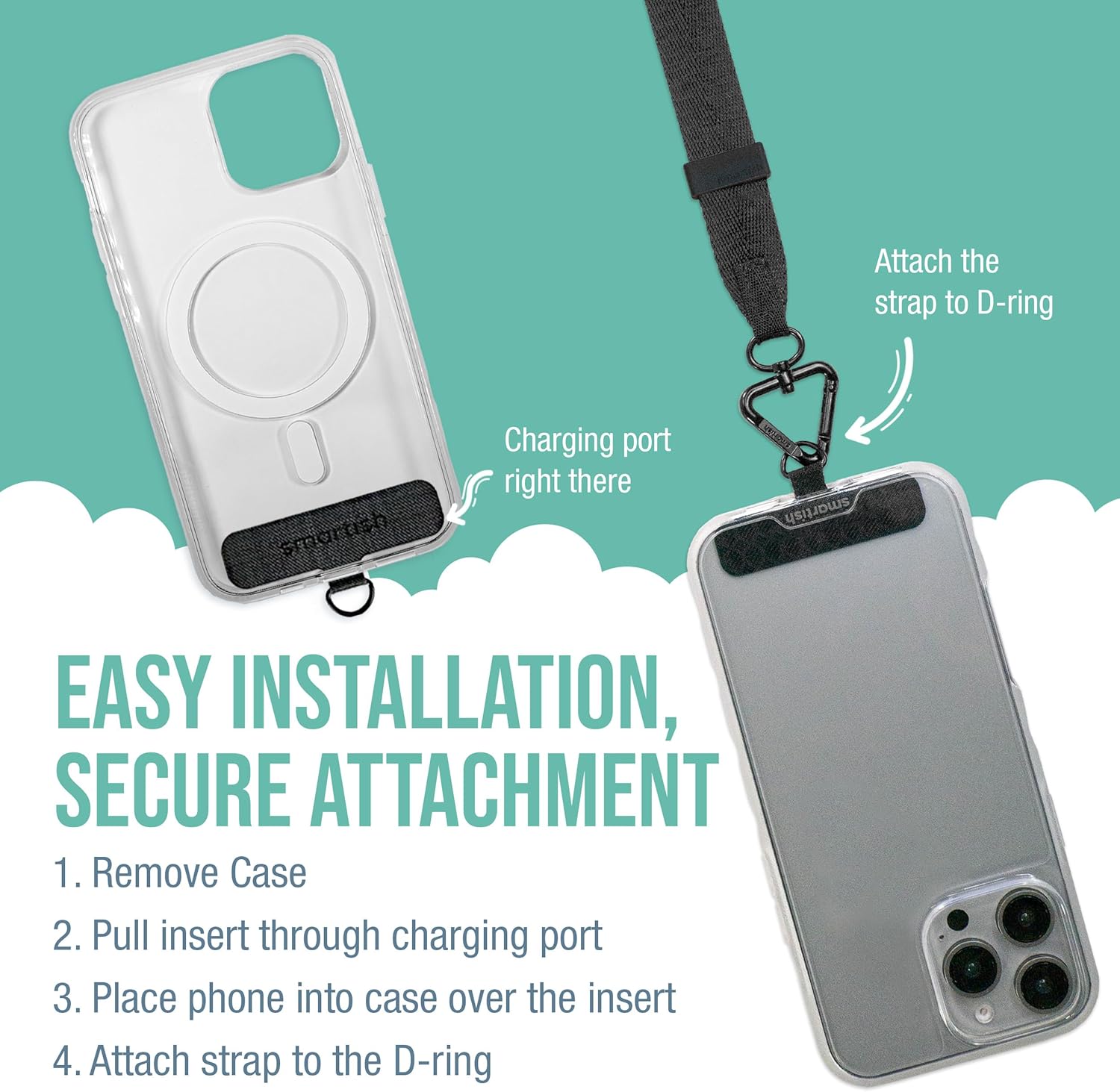Smartish Phone Wristlet - Case Clinger - Universal iPhone Holder with Detachable Wrist Strap Loop with Phone Insert Unisex Gift for All Phone Cases iPhone, Galaxy, Pixel - Sandstorm