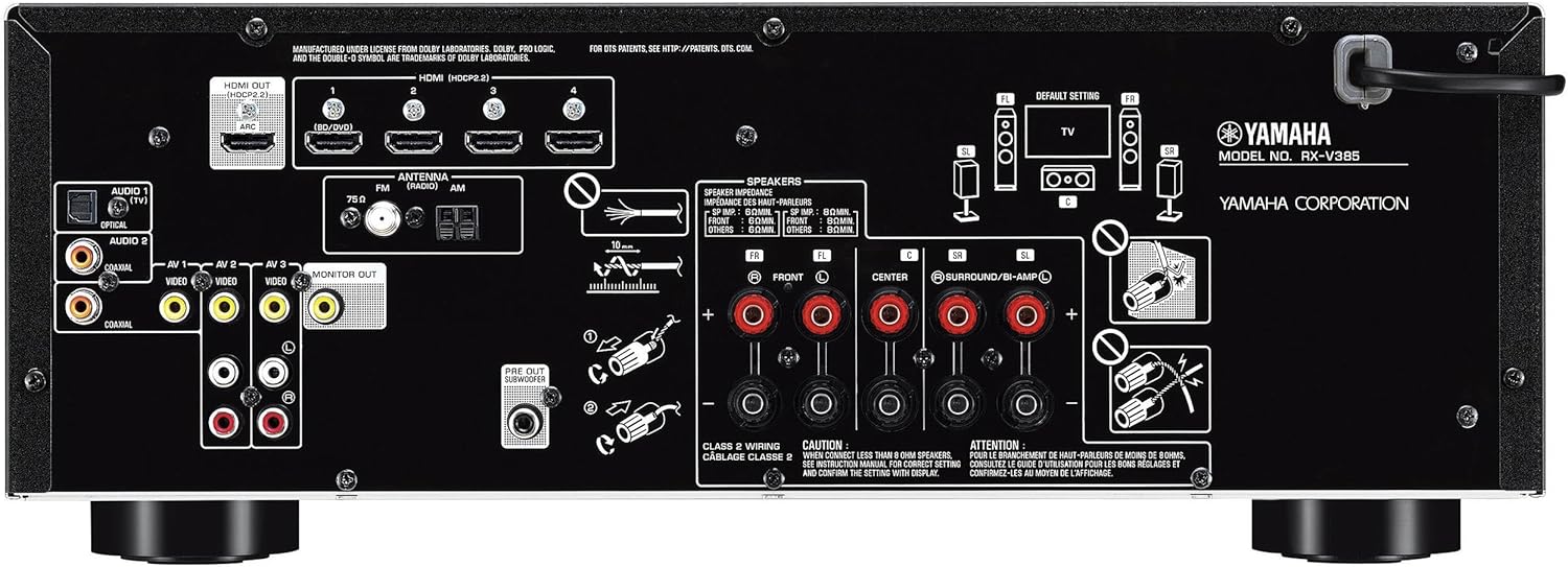 Yamaha Audio YHT-4950U 4K Ultra HD 5.1-Channel Home Theater System with 8" 50W RMS Powered Subwoofer Speakers, AV Receiver, True Surround Sound with Bluetooth Music Streaming (Black)