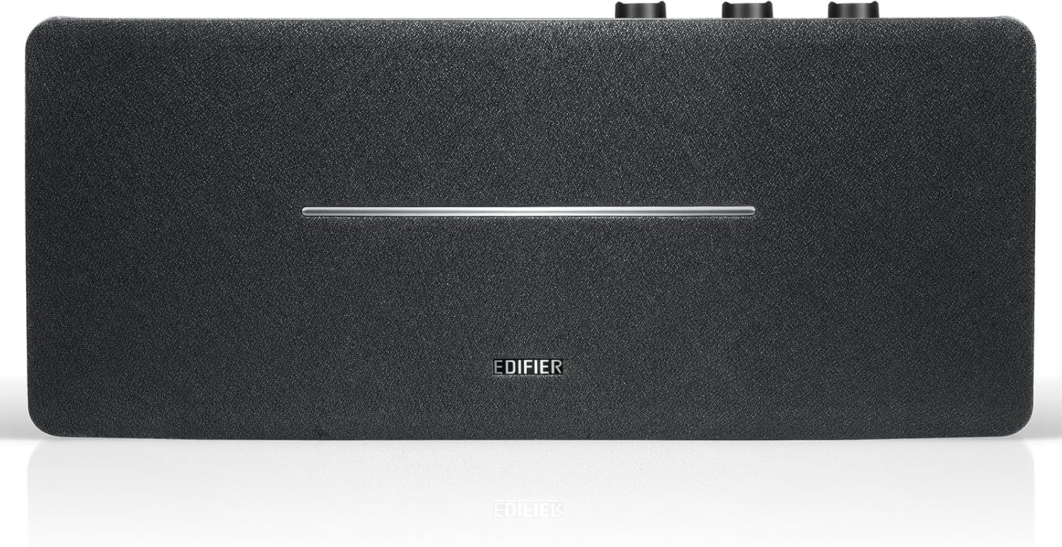Edifier D12 Integrated Desktop Computer Speakers with Bluetooth 5.0, Wireless Stereo Tabletop Speaker 70 Watts RMS with Subwoofer Line Out, RCA, Aux Input for PC Monitor Laptop -Black