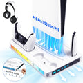 ZYTHRONE PS5/Pro/Slim Stand for Disc & Digital Console, PS5 Cooling Station with Dual Controller Charger for Playsation 5, RGB Light, Cooling Fan, Headset Holder,DIY