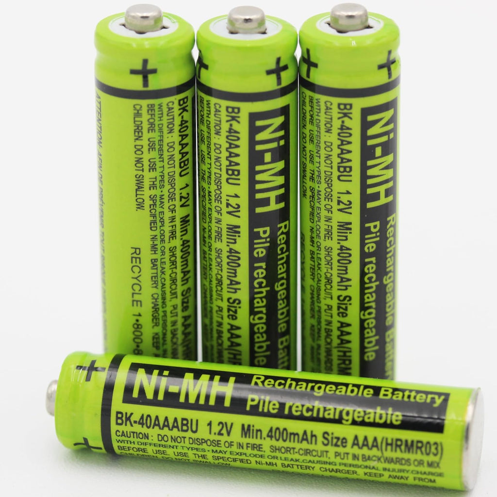 4-Pack BK-40AAABU 1.2V 400mAh Replacement Battery Pack for Panasonic Cordless Phone Handset BK40AAABU