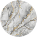 ITNRSIIET Round Mouse Pad with Stitched Edge Premium-Textured Waterproof Non-Slip Rubber Base Desktop Protection Mat Diameter 8.7 inches, Gray Marbling