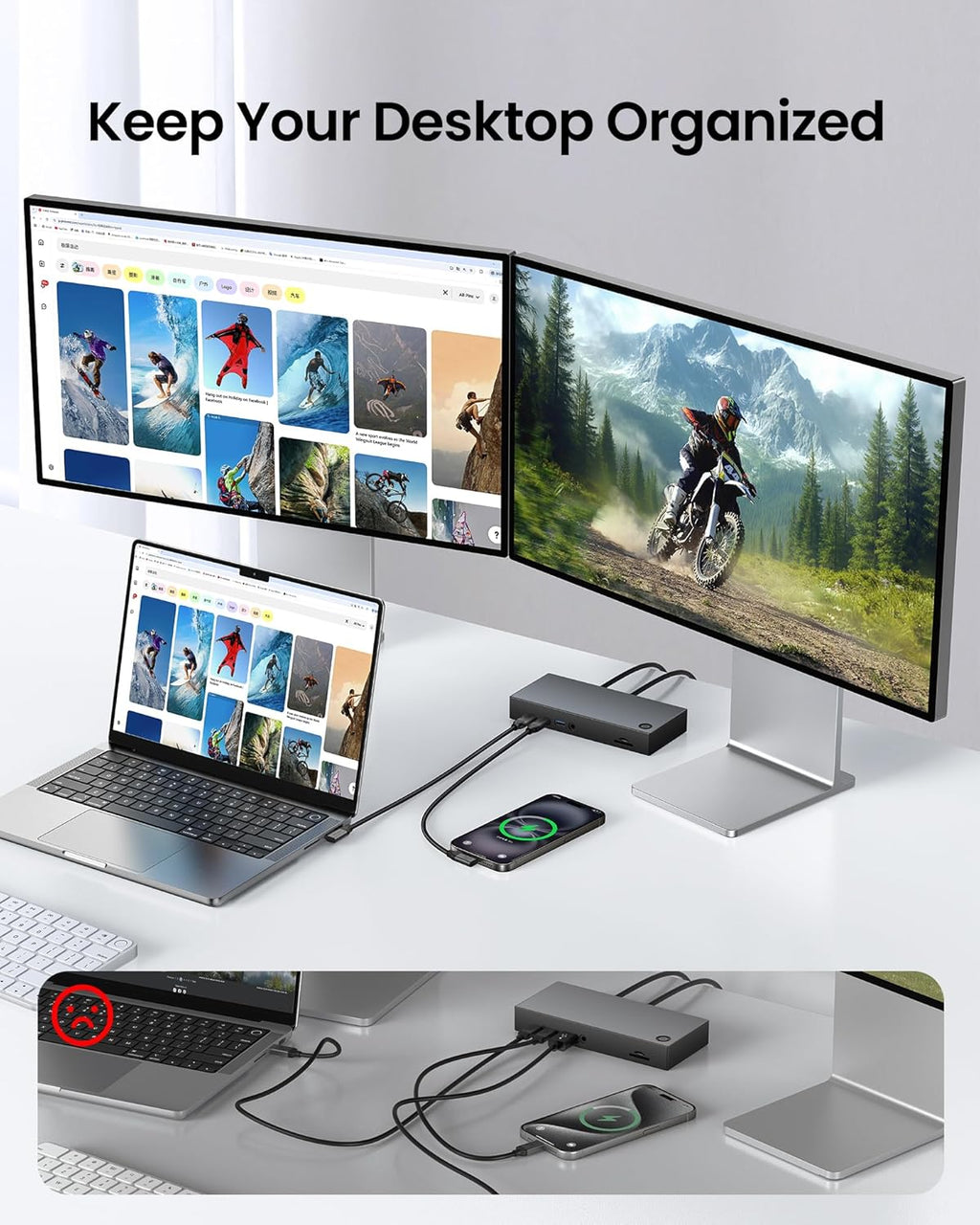 Silkland USB C Monitor Display Cable Right Angle 5FT [5K/4K@60Hz 8K@30Hz], 90 Degree USB C 3.2 Gen 2x2 Video Cable, 20Gbps Data Transfer, 240W Fast PD Compatible for MacBook Pro, iPad, iPhone 16