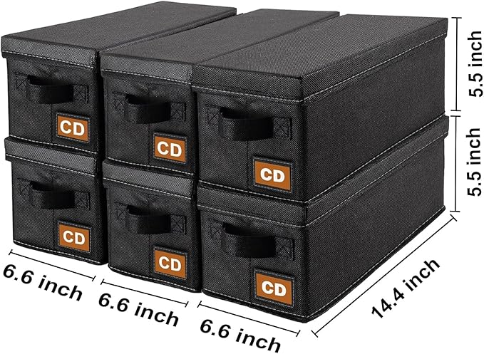 CD Storage Box & Case, Each Holds 35 CDs, Desktop & Closet CD Organizer - Image 2