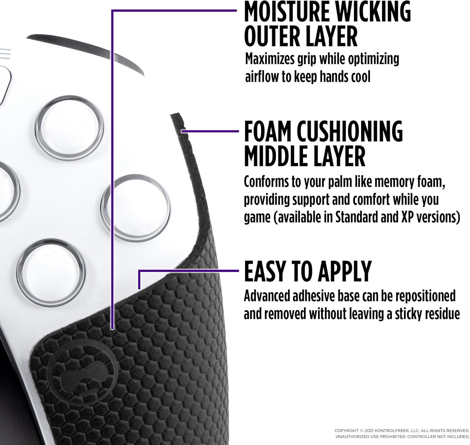 KontrolFreek Performance Grips for PlayStation 5 (PS5) Controller (Nightfall Black)