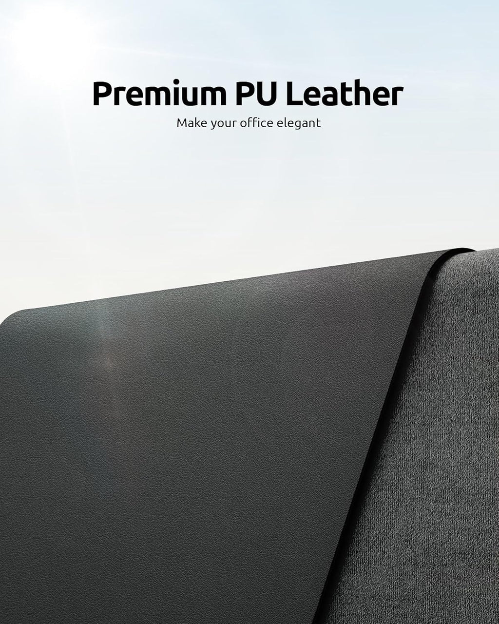 YSAGi Leather Desk Protector, Office Mat, Large Mouse Mat, Non-Slip PU Leather Blotter, Laptop Desk, Waterproof Writing Pad for Office and Home (Dark Grey, 23.6" x 13.8")