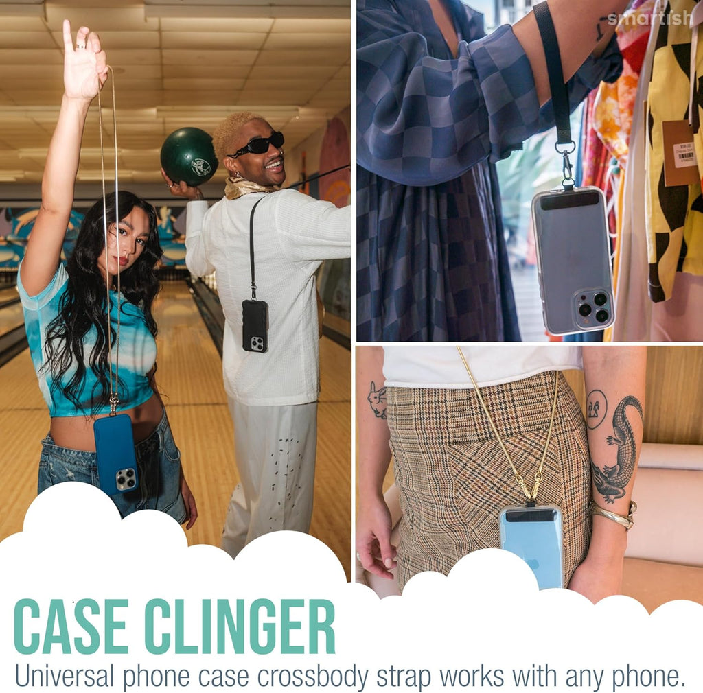 Smartish Phone Lanyard - Case Clinger - Universal iPhone Holder w/Detachable Crossbody Shoulder Neck Strap - Braided Silver Chain