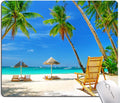 Beach Mouse Pad, Coconut Trees Mouse Pad, Nature Mouse Mat Square Waterproof Mouse Pad Non-Slip Rubber Base MousePads for Computer Office Laptop Men Women Kids, 9.5"x7.9"x0.12" Inch