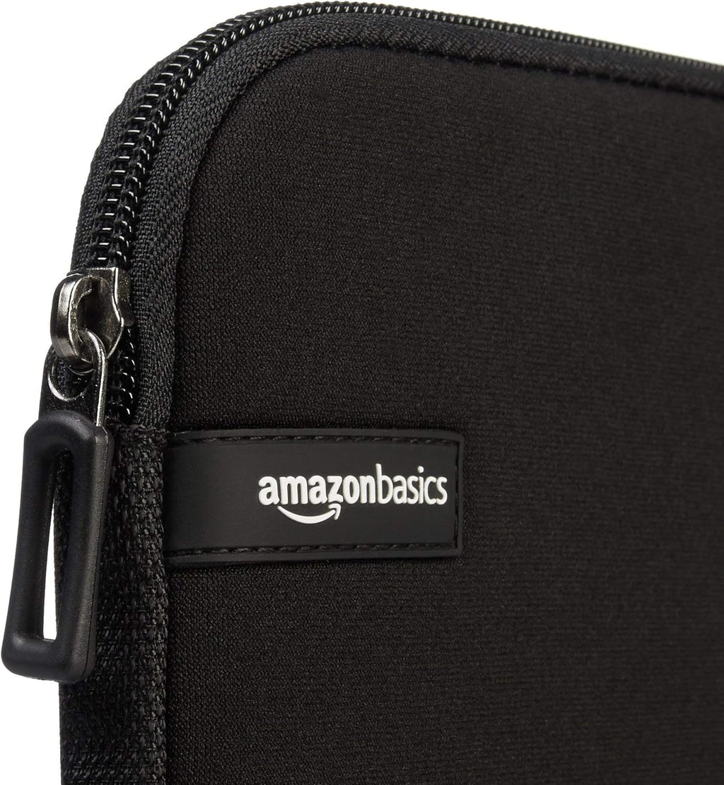 Amazon Basics 14 inch Laptop Sleeve, Compatible Protective Case with Zipper for MacBook Pro, MacBook Air - Black
