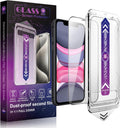2 Pack Screen Protector Tempered Glass for iPhone 11 and iPhone XR 6.1-Inch Auto Dust Removal, No Bubbles, High Definition Clear, Easy Installation