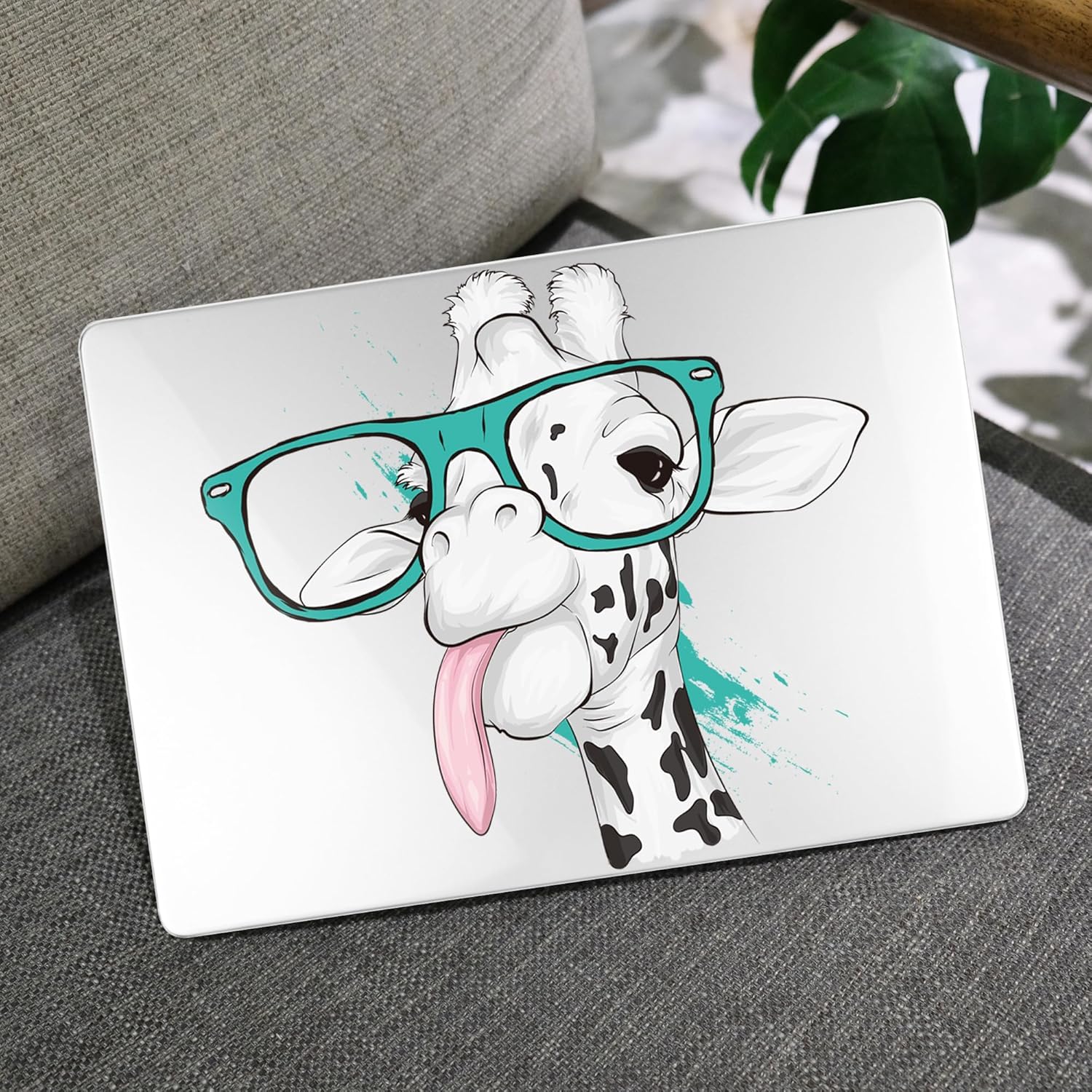 MEEgoodo for M4/M3/M2 MacBook Air 15.3 inch Case 2025 2024 2023, Case Fit Model (A3241/A3114/A2941) for MacBook Air 15 inch, Laptop Hard Shell with Keyboard Cover, Funny Giraffe