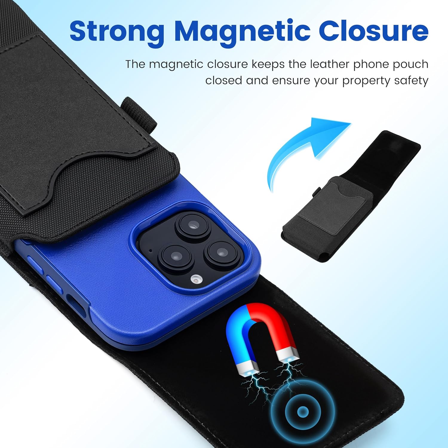 Mopaclle Nylon Holster with Carabiner Clip, Rugged Cell Phone Belt Holder for iPhone 17 Pro Max/Air,iPhone 16 Pro Max,15 14 13 Pro Max & Plus Galaxy S25+ S24+ S23+ & FE Models – Fits with Case On