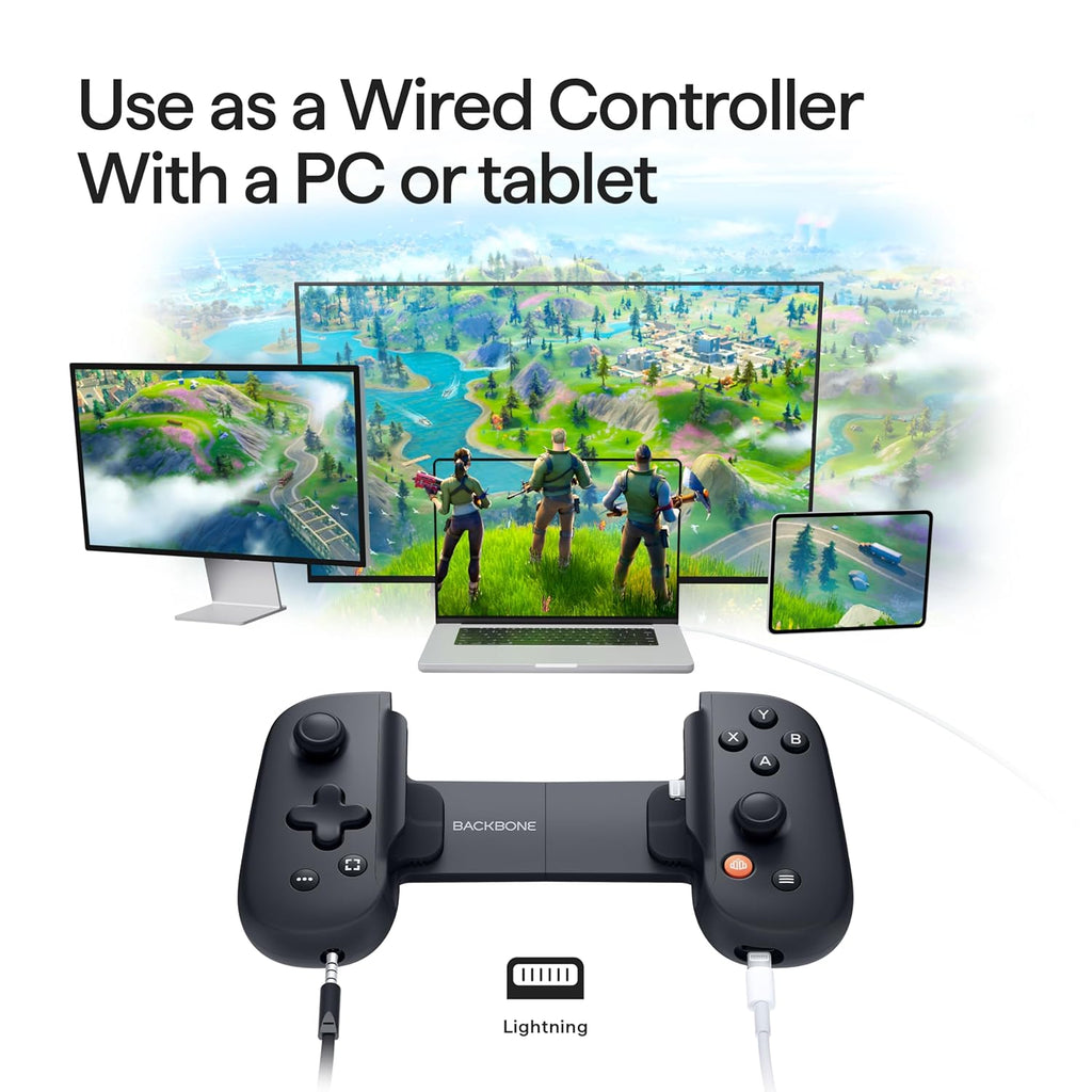 BACKBONE One Mobile Gaming Controller for iPhone (Lightning) - 2nd Gen - Turn Your iPhone into a Gaming Console - Play Xbox, PlayStation, PC, & App Games (3 Months Apple Arcade Included)
