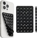 SUCKY Silicone Suction Phone Case Adhesive Mount - Anti-Slip Holder, Hands-Free Fidget Toy, Phone Accessory for iPhone and Android (Deep Black, Double V2)