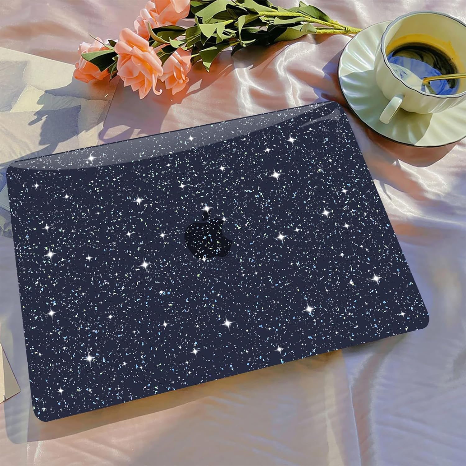 B BELK Compatible with MacBook Air 13 inch Case 2025 2024 2023 2022 M4 M3 M2 A3240 A3113 A2681, Plastic Hard Shell+ Keyboard Cover + Screen Protector for MacBook Air 13.6 inch Case, Shiny Midnight