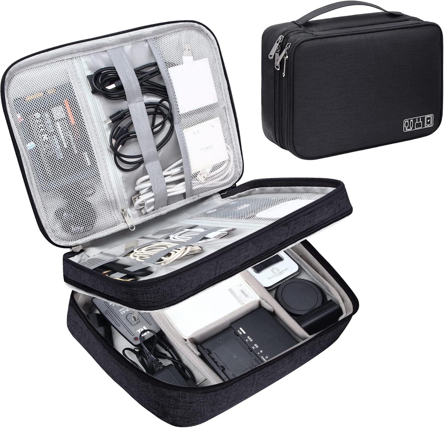 CILLA Electronics Organizer Travel, Travel Cord Organizer Case, Compact Electronics Accessories Bag for Cable, Cord, Charger, Phone