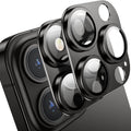 Camera Lens Protector for iPhone 14 Pro/iPhone 14 Pro Max, Alloy Metal Camera Cover with Tempered Glass Screen Protector Accessories,Black 2 Pack
