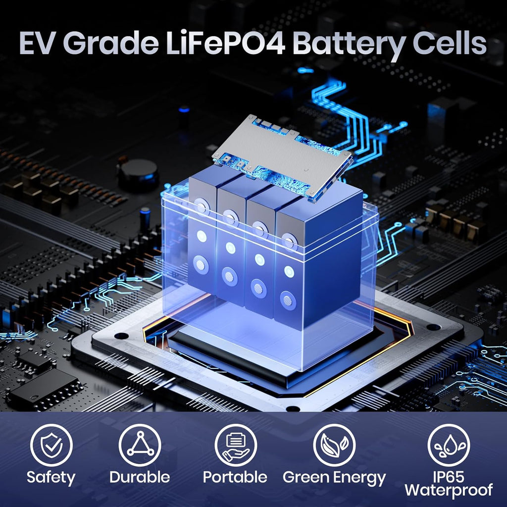 12V100Ah Group24 Mini LiFePO4 Battery, Grade A Battery Cells, Drop-in Replacement for Lead Acid Battery, 100A BMS, Up to 15000 Cycles, Lithium Battery for RV & Motor Home, Marine, 1 Pack